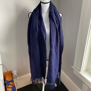 HM Blue fringe scarf